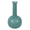 Japanese Porcelain Pottery Flower Vase Ikebana Kabin Crane Bird Celadon FK207