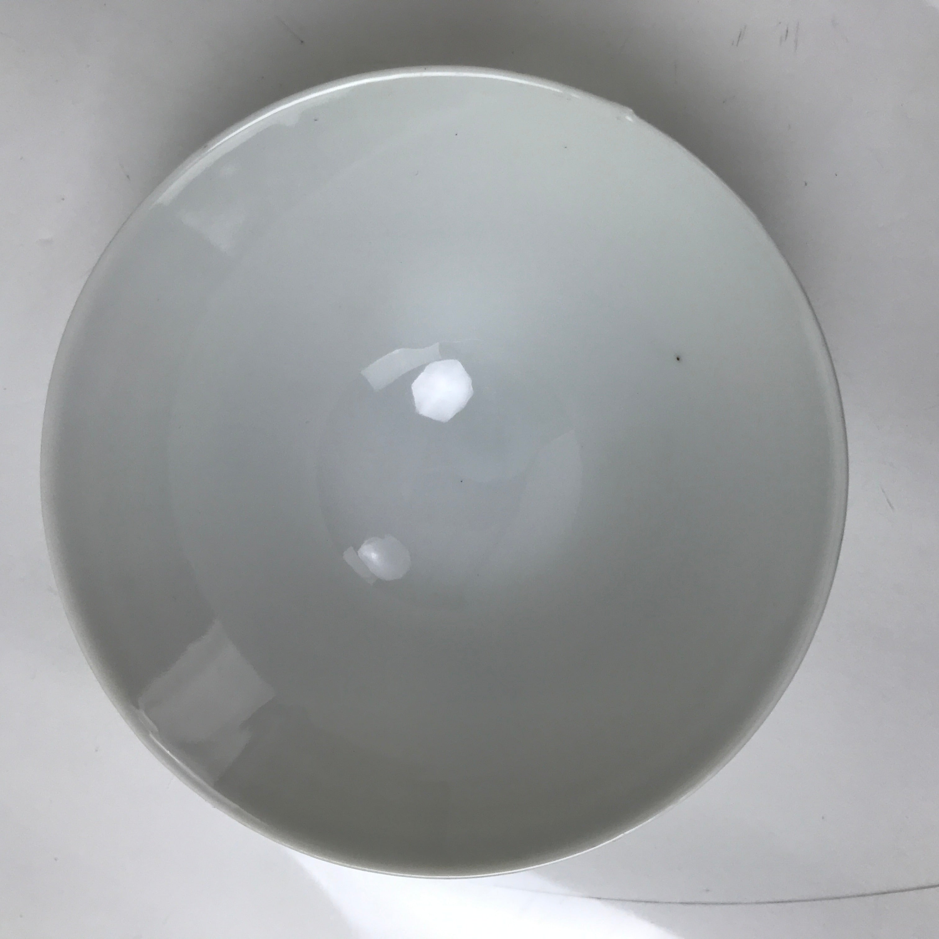 Japanese Porcelain Rice Bowl Owan Vtg Kobachi White Bamboo Leaf Line Stream Y270