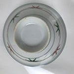 Japanese Porcelain Rice Bowl Owan Vtg Kobachi White Bamboo Leaf Line Stream Y270