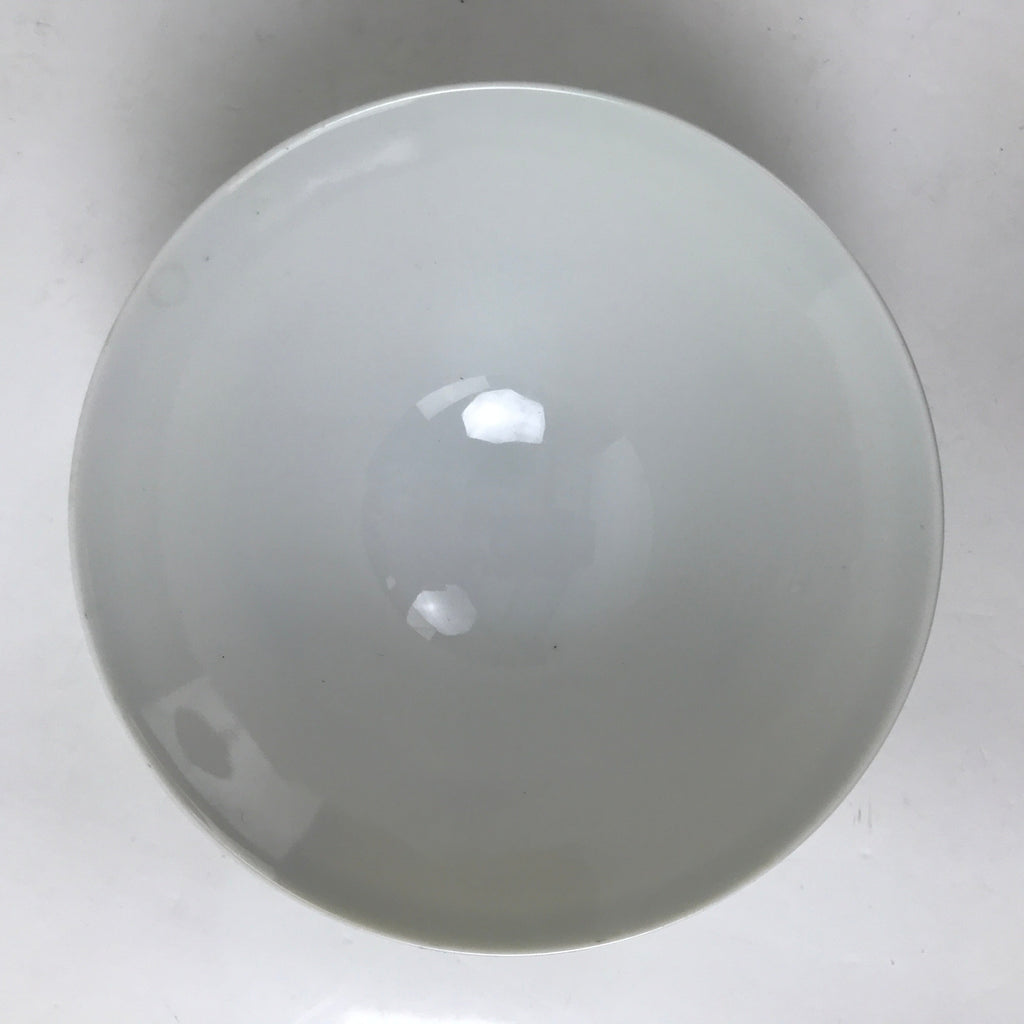 Japanese Porcelain Rice Bowl Owan Vtg Kobachi White Bamboo Leaf Line Stream Y272