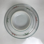 Japanese Porcelain Rice Bowl Owan Vtg Kobachi White Bamboo Leaf Line Stream Y275