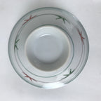 Japanese Porcelain Rice Bowl Owan Vtg Kobachi White Bamboo Leaf Line Stream Y276