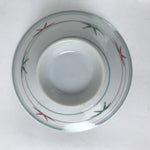 Japanese Porcelain Rice Bowl Owan Vtg Kobachi White Bamboo Leaf Line Stream Y276