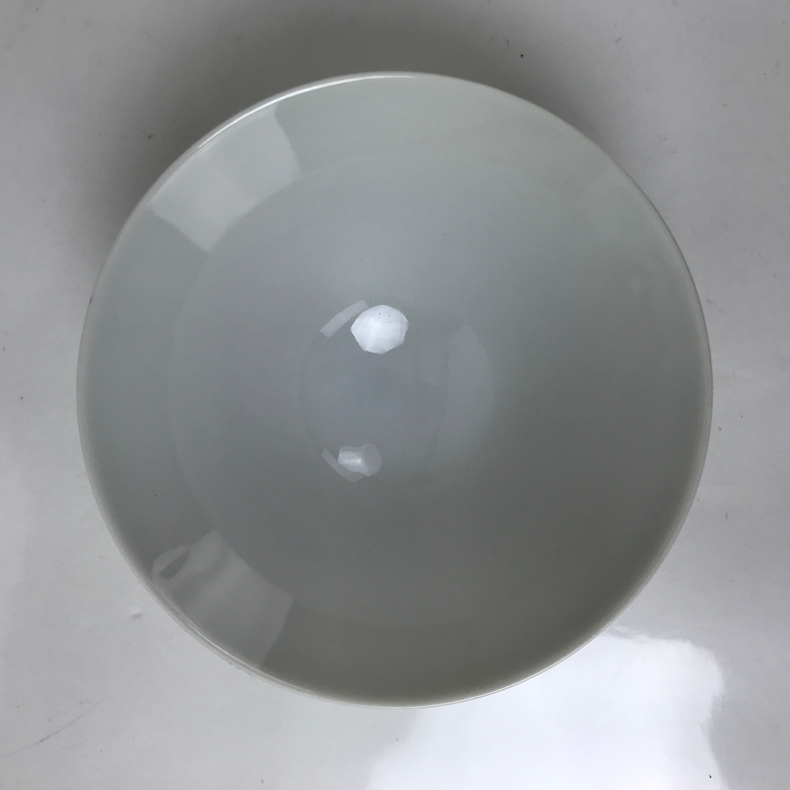 Japanese Porcelain Rice Bowl Owan Vtg Kobachi White Bamboo Leaf Line Stream Y279