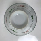 Japanese Porcelain Rice Bowl Owan Vtg Kobachi White Bamboo Leaf Line Stream Y279