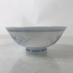 Japanese Porcelain Rice Bowl Owan Vtg Kobachi White Blue Floral Leaf Green Y265