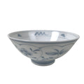 Japanese Porcelain Rice Bowl Owan Vtg Kobachi White Blue Sometsuke Plant Y267
