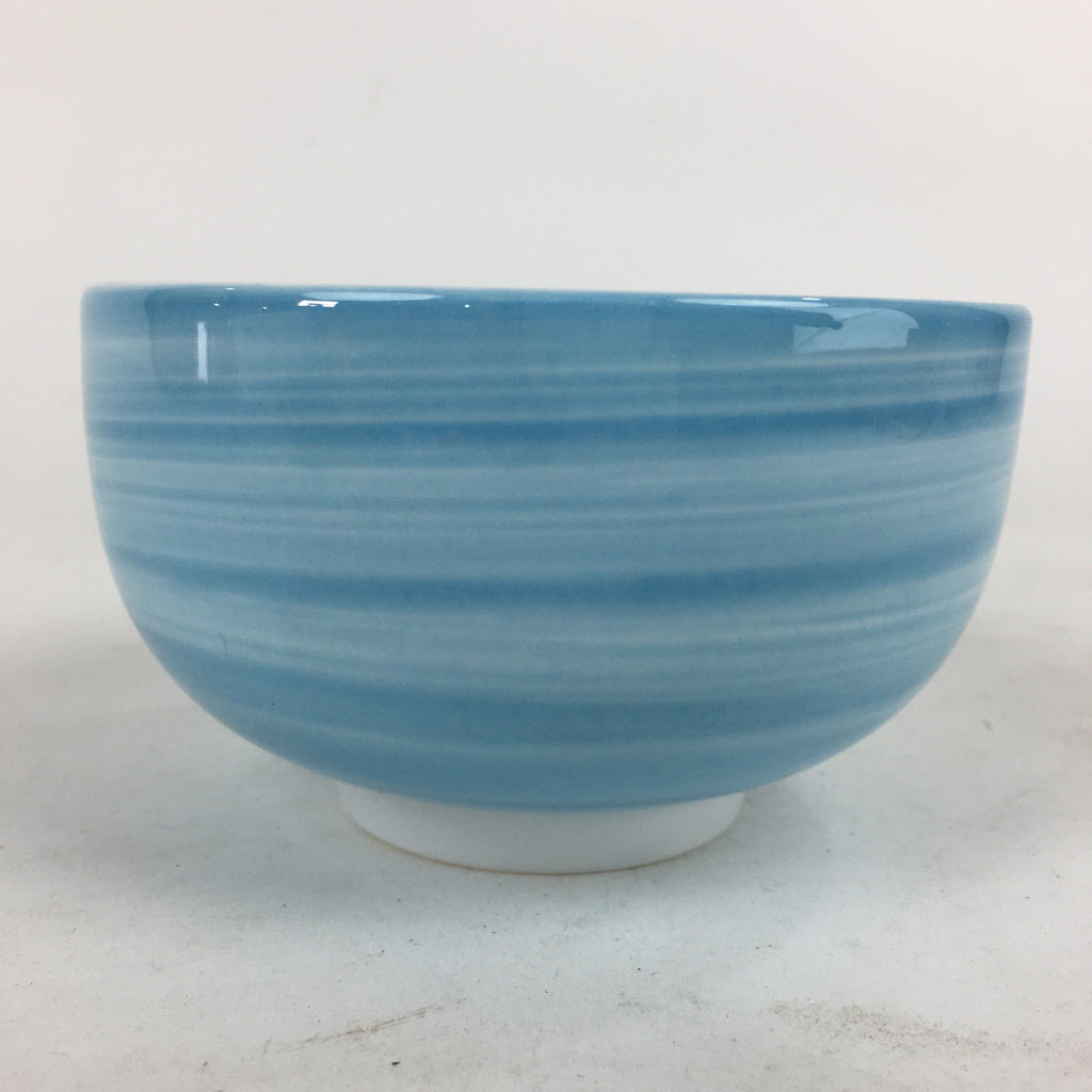 Japanese Porcelain Rice Bowl Vtg Chawan Boxed Pottery Light Blue White PX605
