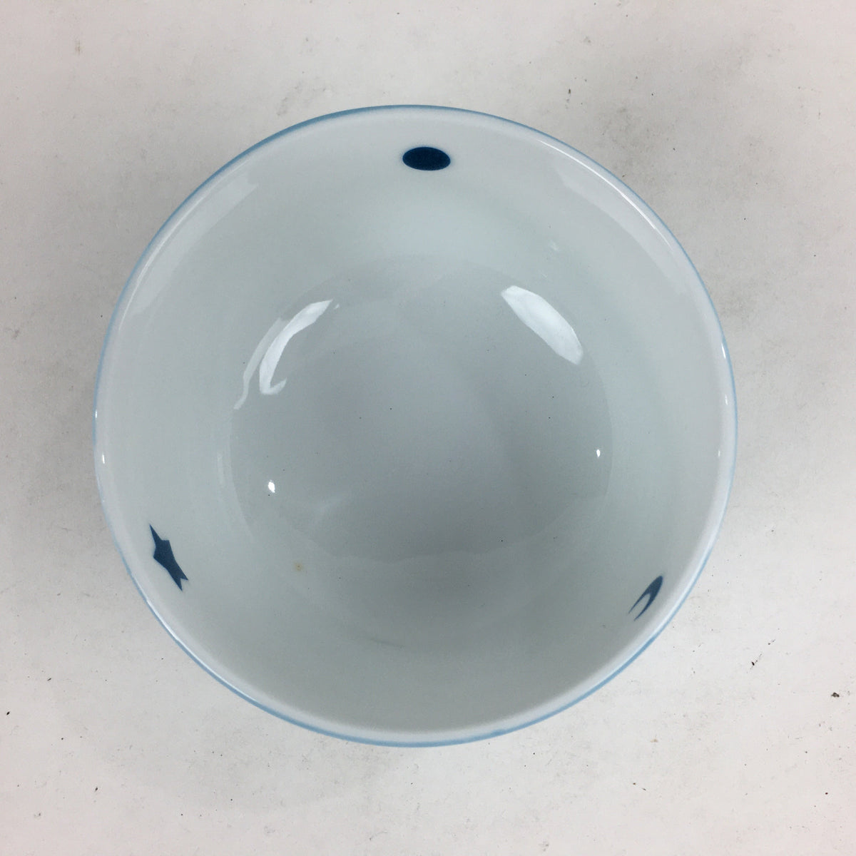 Japanese Porcelain Rice Bowl Vtg Chawan Boxed Pottery Light Blue White PX605