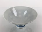 Japanese Porcelain Rice Bowl Vtg Wide Green Polka Dot Design White Blue PY730