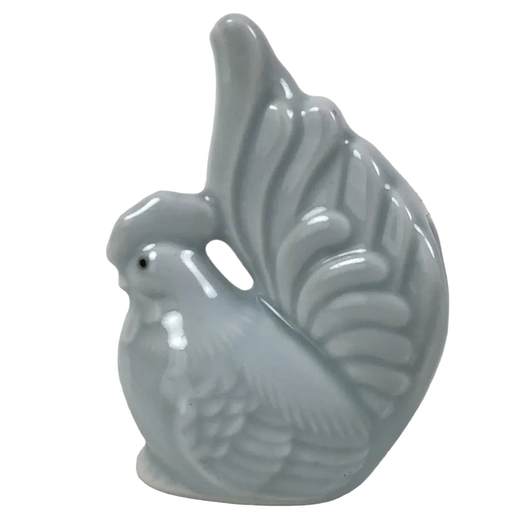 Japanese Porcelain Rooster Toothpick Holder Youjitate Zodiac Figurine Blue Y535