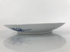 Japanese Porcelain Round Large Plate Vtg Mesh Net Ami Pattern White Blue PY753