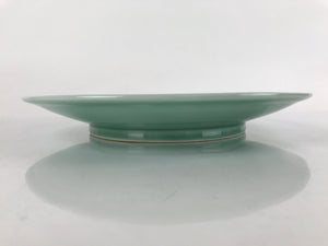 Japanese Porcelain Round Large Plate Vtg Ozara Simple Celadon Green PY754