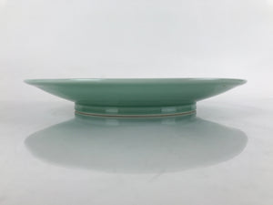 Japanese Porcelain Round Large Plate Vtg Ozara Simple Celadon Green PY754