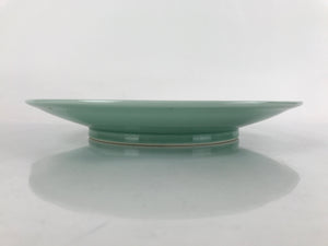 Japanese Porcelain Round Large Plate Vtg Ozara Simple Celadon Green PY754