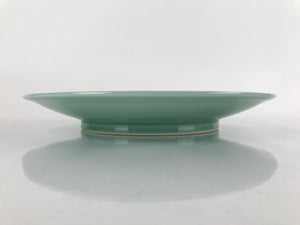 Japanese Porcelain Round Large Plate Vtg Ozara Simple Celadon Green PY754