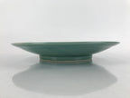 Japanese Porcelain Round Large Plate Vtg Ozara Simple Celadon Green PY755