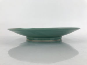 Japanese Porcelain Round Large Plate Vtg Ozara Simple Celadon Green PY755