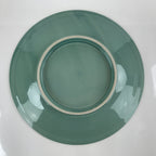 Japanese Porcelain Round Large Plate Vtg Ozara Simple Celadon Green PY755