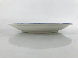 Japanese Porcelain Round Large Plate Vtg Pine Mountain Scenery White Blue PY751