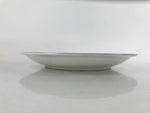 Japanese Porcelain Round Large Plate Vtg Pine Mountain Scenery White Blue PY752