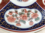 Japanese Porcelain Round Small Plate Vtg Kutani Imari Floral Red Blue Gold PY618