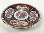 Japanese Porcelain Round Small Plate Vtg Kutani Imari Floral Red Blue Gold PY618