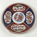 Japanese Porcelain Round Small Plate Vtg Kutani Imari Floral Red Blue Gold PY618