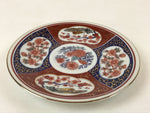 Japanese Porcelain Round Small Plate Vtg Kutani Imari Floral Red Blue Gold PY621