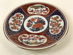 Japanese Porcelain Round Small Plate Vtg Kutani Imari Floral Red Blue Gold PY622
