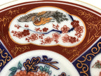 Japanese Porcelain Round Small Plate Vtg Kutani Imari Floral Red Blue Gold PY622