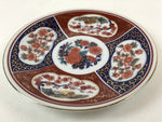 Japanese Porcelain Round Small Plate Vtg Kutani Imari Floral Red Blue Gold PY623