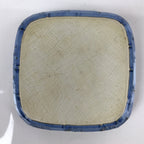 Japanese Porcelain Rounded Square Plate Sara Vtg Sashimi Dish Blue Flower PY859