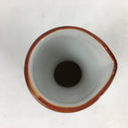 Japanese Porcelain Sake Bottle Brown White Vertical Line Design Tokkuri TS369