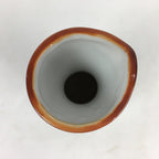 Japanese Porcelain Sake Bottle Brown White Vertical Line Design Tokkuri TS372
