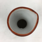 Japanese Porcelain Sake Bottle Brown White Vertical Line Design Tokkuri TS377