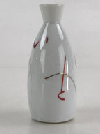 Japanese Porcelain Sake Bottle Tokkuri Ichigo Vtg Pottery Hitagana White TS532