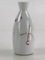 Japanese Porcelain Sake Bottle Tokkuri Ichigo Vtg Pottery Hitagana White TS532