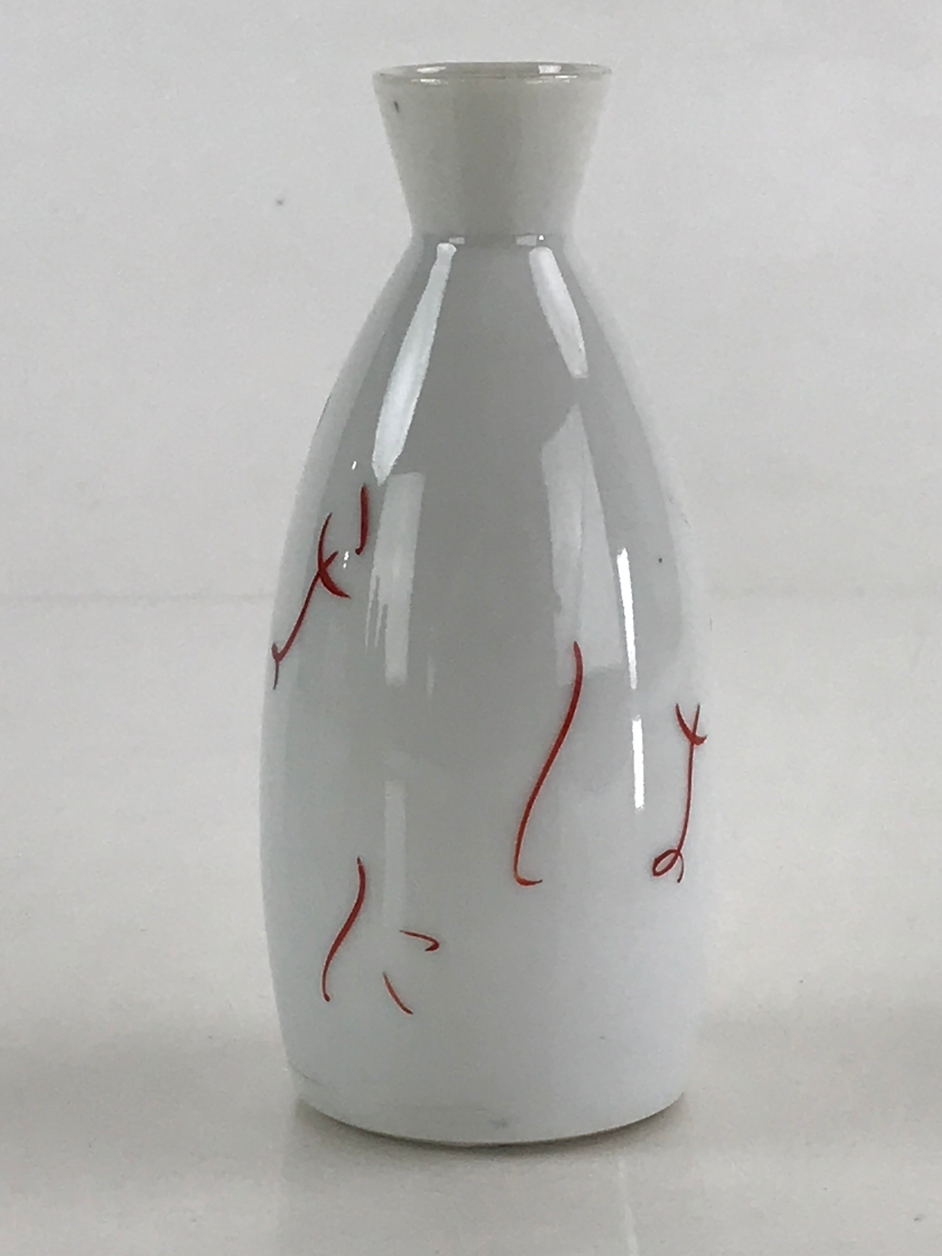 Japanese Porcelain Sake Bottle Tokkuri Ichigo Vtg Pottery Hitagana White TS532