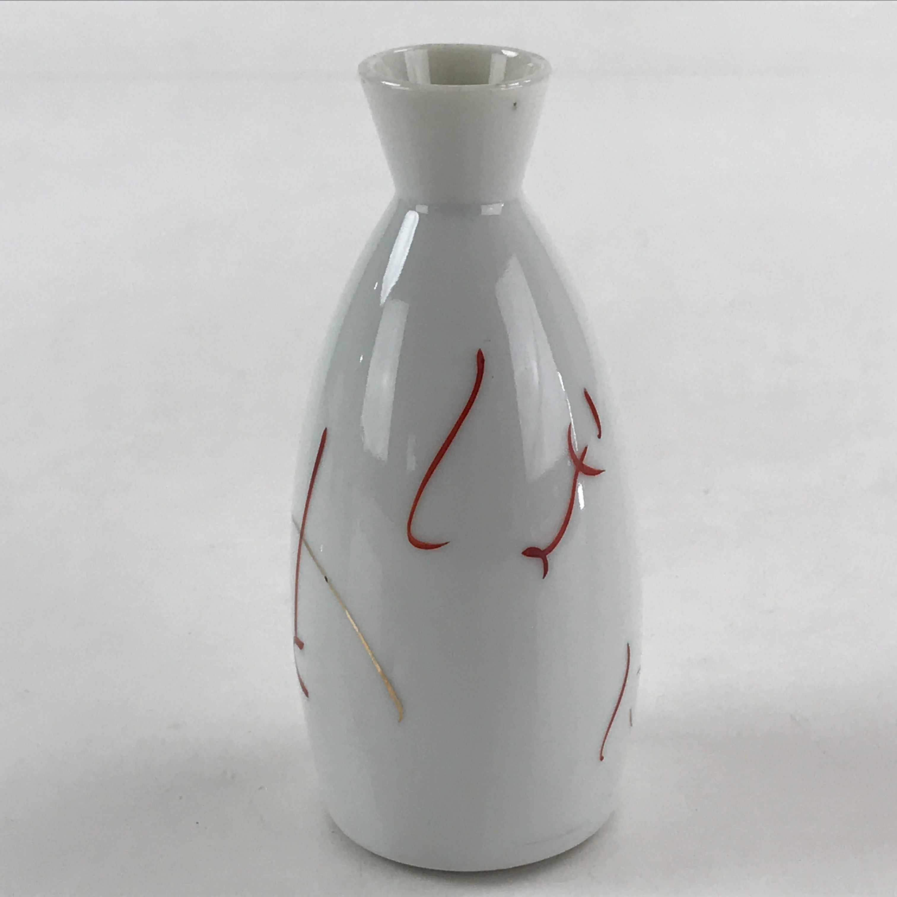 Japanese Porcelain Sake Bottle Tokkuri Ichigo Vtg Pottery Hitagana White TS532