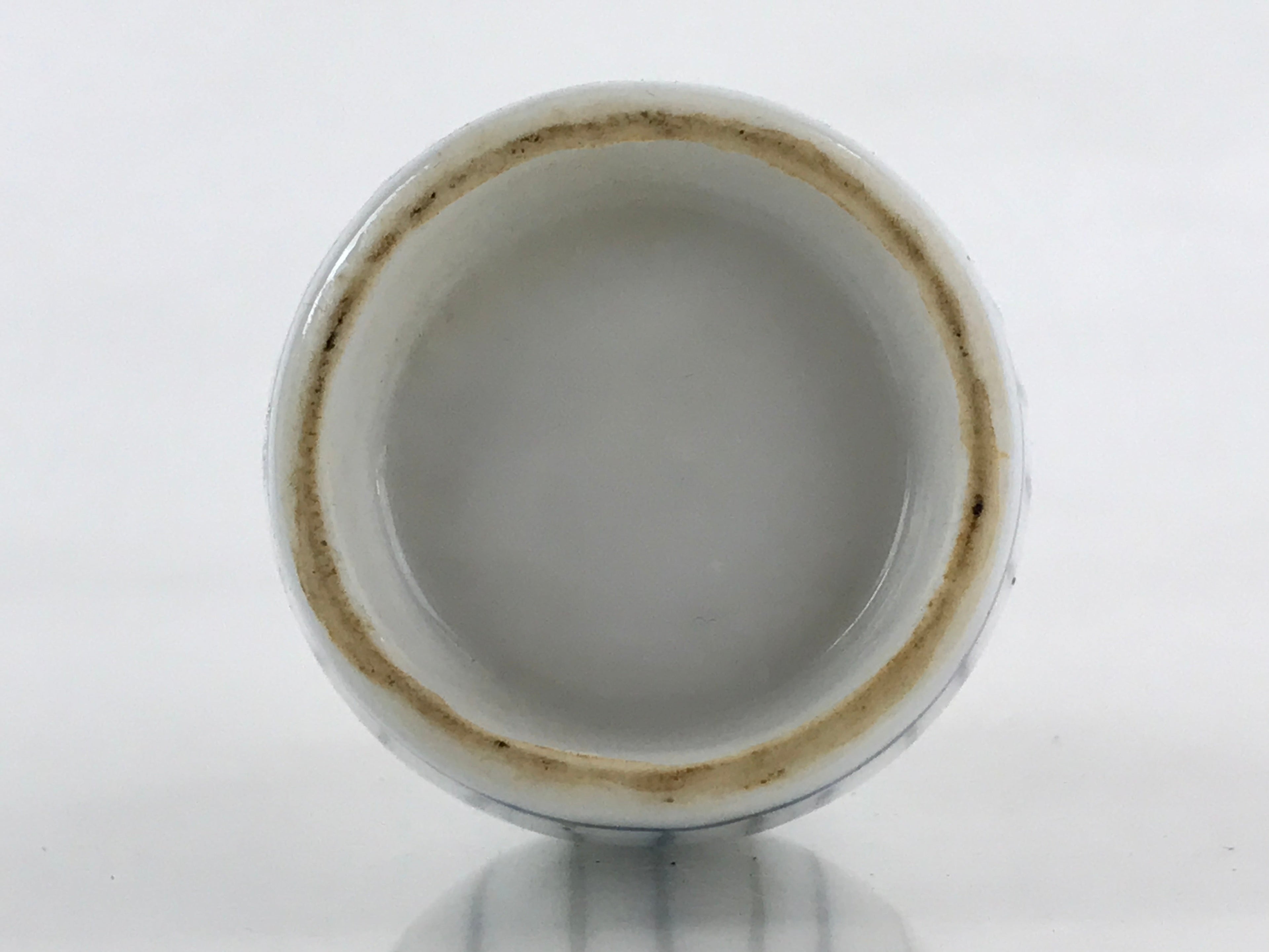 Japanese Porcelain Sake Bottle Tokkuri Ichigo Vtg Pottery Vertical Stripes TS526