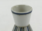 Japanese Porcelain Sake Bottle Tokkuri Ichigo Vtg Pottery Vertical Stripes TS527
