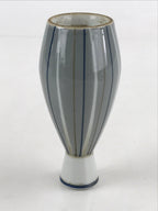 Japanese Porcelain Sake Bottle Tokkuri Ichigo Vtg Pottery Vertical Stripes TS527