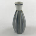 Japanese Porcelain Sake Bottle Tokkuri Ichigo Vtg Pottery Vertical Stripes TS527
