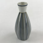 Japanese Porcelain Sake Bottle Tokkuri Ichigo Vtg Pottery Vertical Stripes TS527