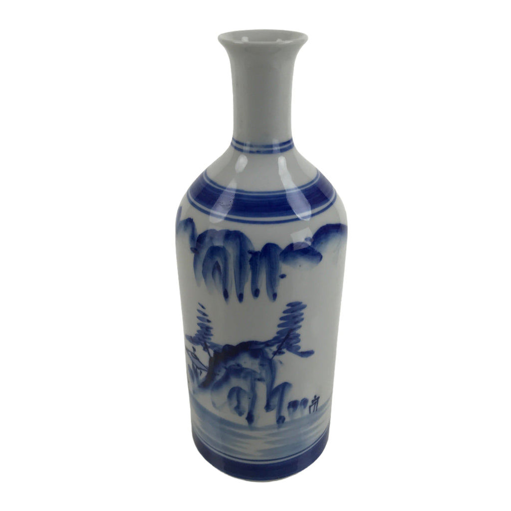 Japanese Porcelain Sake Bottle Tokkuri Imari Ware Blue Sometsuke Scenery TS662