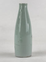 Japanese Porcelain Sake Bottle Tokkuri Light Green Glaze Flowering Plant TS501