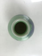 Japanese Porcelain Sake Bottle Tokkuri Purple Bamboo Leaves Celadon Green TS828
