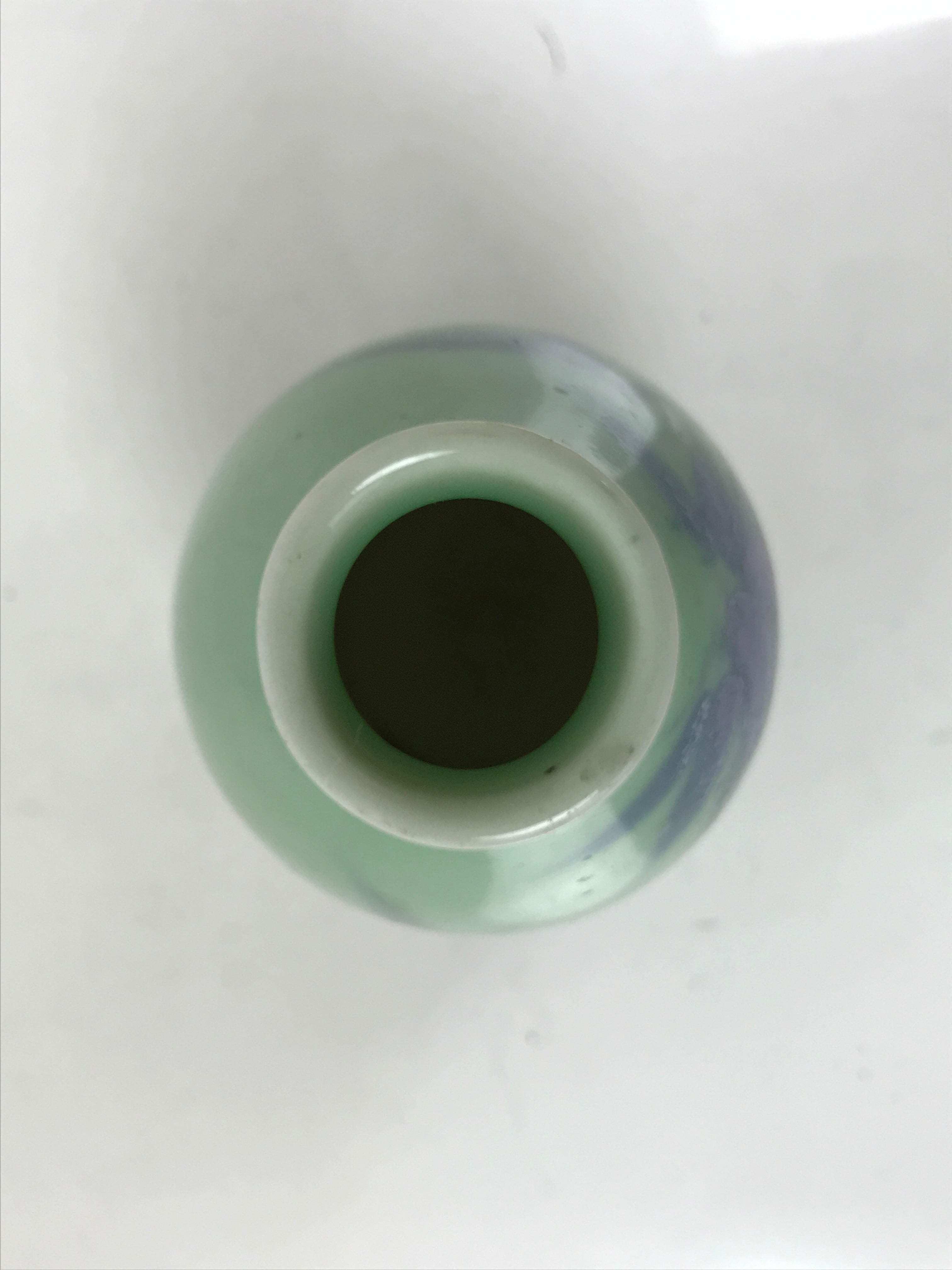 Japanese Porcelain Sake Bottle Tokkuri Purple Bamboo Leaves Celadon Green TS828