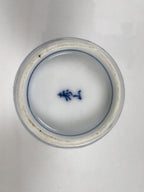 Japanese Porcelain Sake Bottle Tokkuri Vtg Blue White Island Bridge Scene TS841